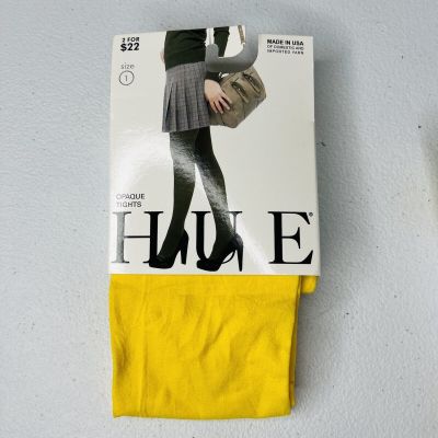 HUE Yellow Opaque Tights Womens Size 1 Sunglow New 1 Pair